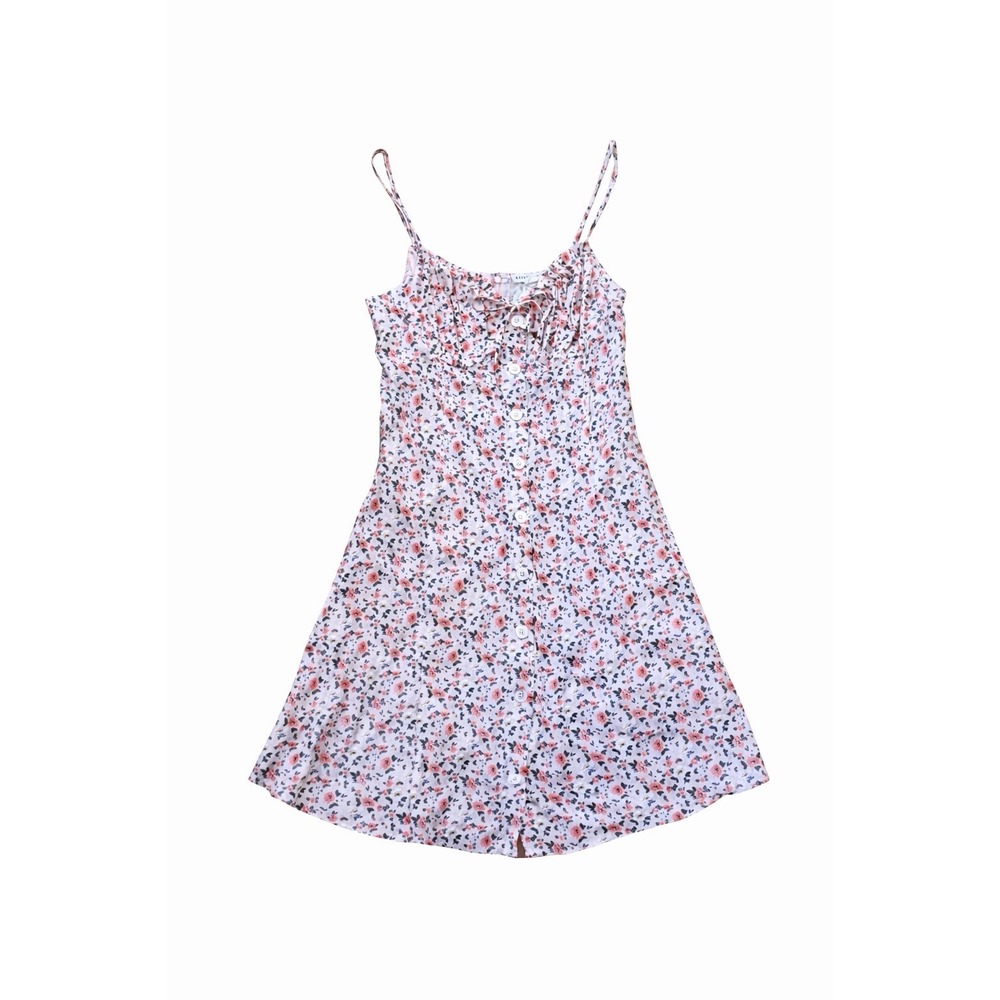 Aeropostale Women's Babydoll Cottagecore Dress Floral Button‎ Front Fairy Soft M